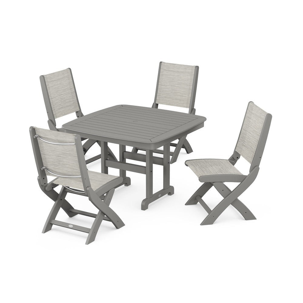 POLYWOOD® - Coastal Folding Side Chair 5-Piece Dining Set - PWS916