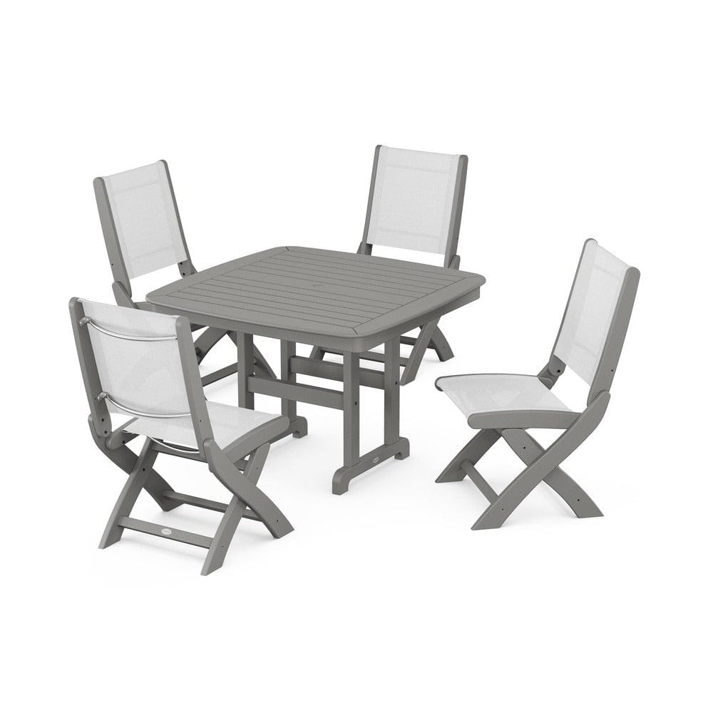 POLYWOOD® - Coastal Folding Side Chair 5-Piece Dining Set - PWS916