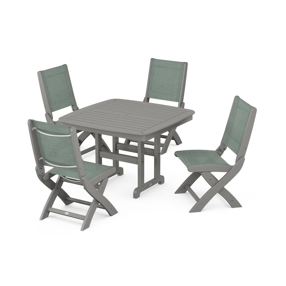 POLYWOOD® - Coastal Folding Side Chair 5-Piece Dining Set - PWS916