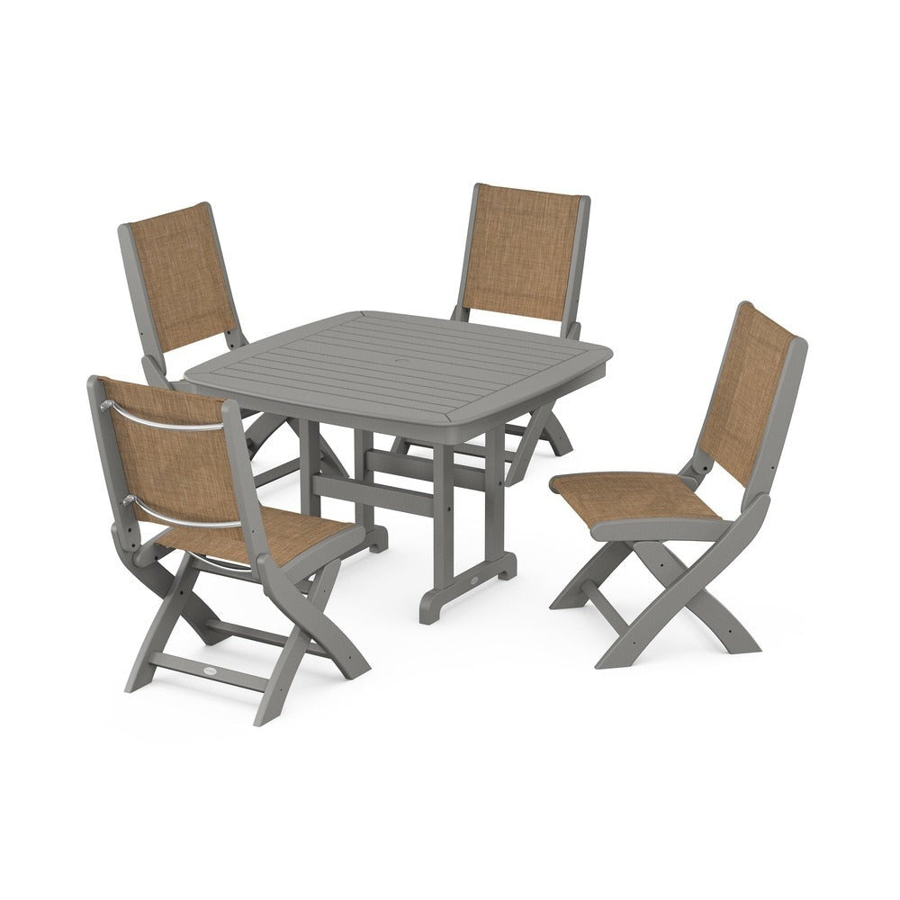 POLYWOOD® - Coastal Folding Side Chair 5-Piece Dining Set - PWS916