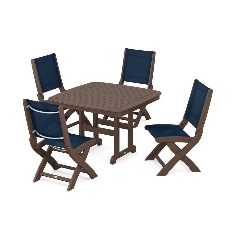 POLYWOOD® - Coastal Folding Side Chair 5-Piece Dining Set - PWS916