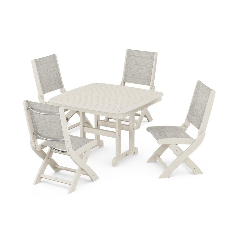 POLYWOOD® - Coastal Folding Side Chair 5-Piece Dining Set - PWS916