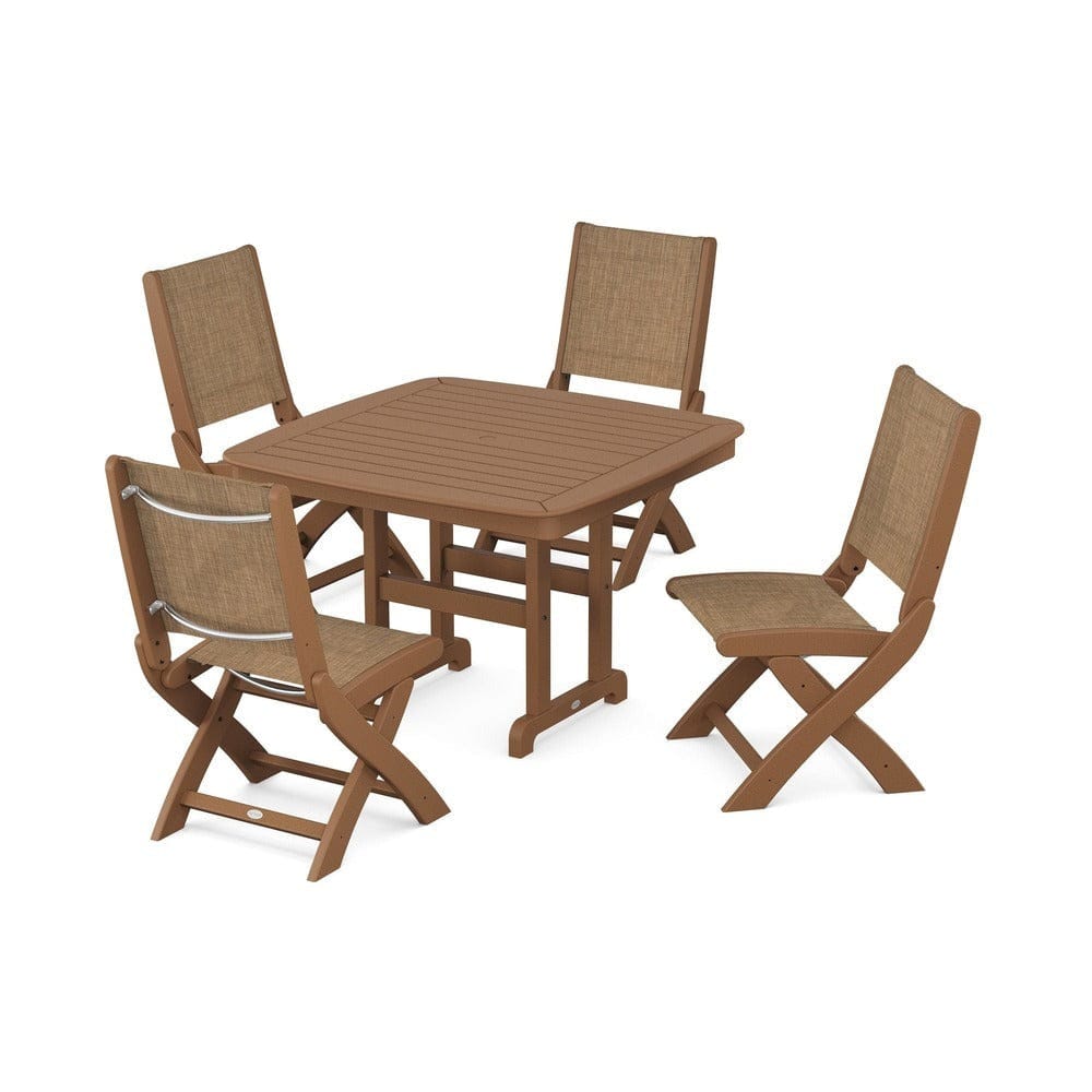 POLYWOOD® - Coastal Folding Side Chair 5-Piece Dining Set - PWS916