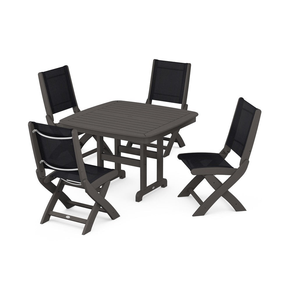 POLYWOOD® - Coastal Folding Side Chair 5-Piece Dining Set - PWS916