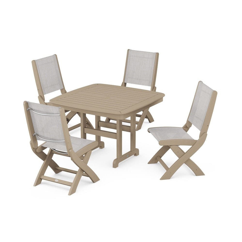 POLYWOOD® - Coastal Folding Side Chair 5-Piece Dining Set - PWS916