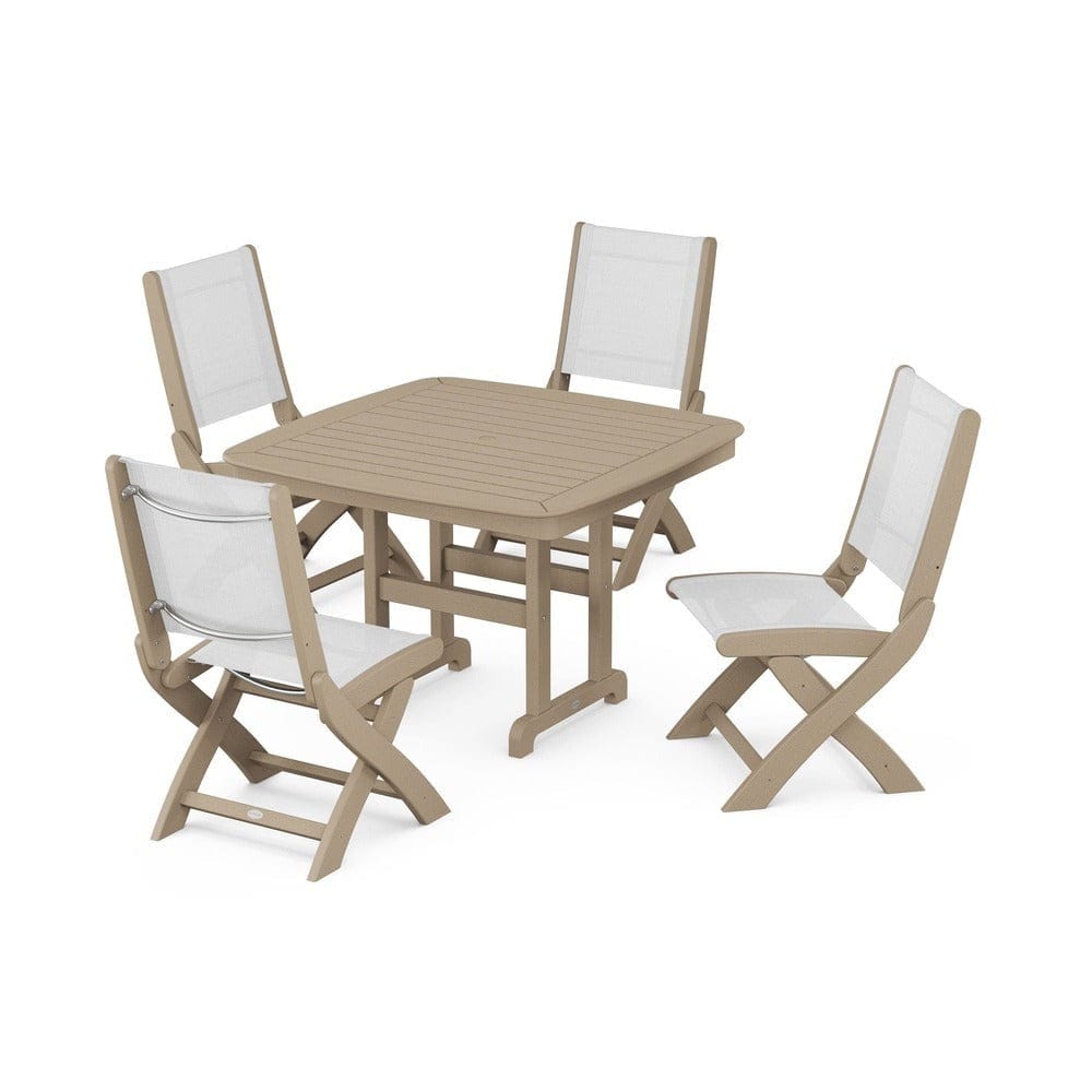 POLYWOOD® - Coastal Folding Side Chair 5-Piece Dining Set - PWS916