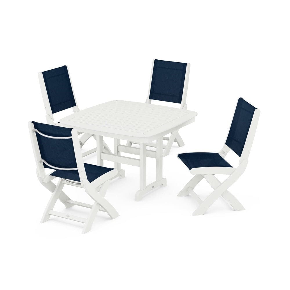 POLYWOOD® - Coastal Folding Side Chair 5-Piece Dining Set - PWS916