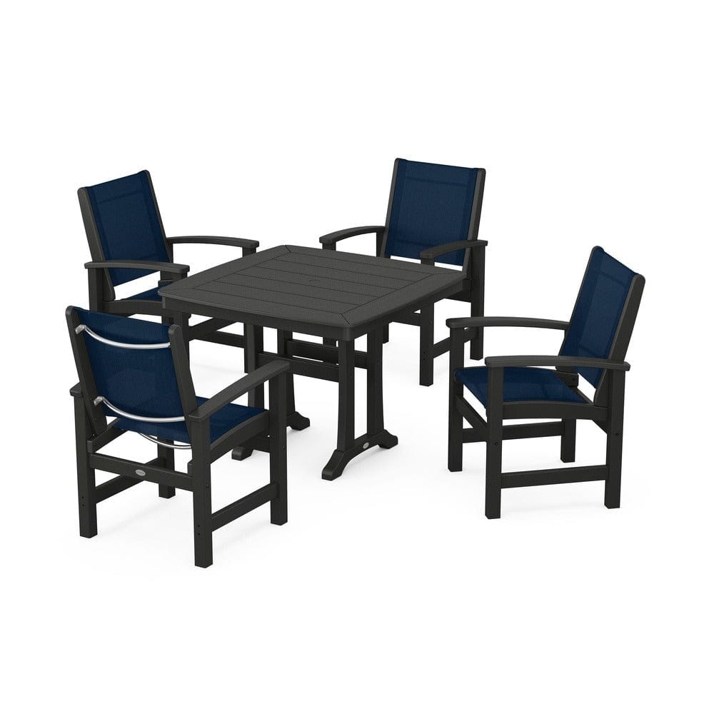 POLYWOOD® - Coastal 5-Piece Dining Set with Trestle Legs - PWS966