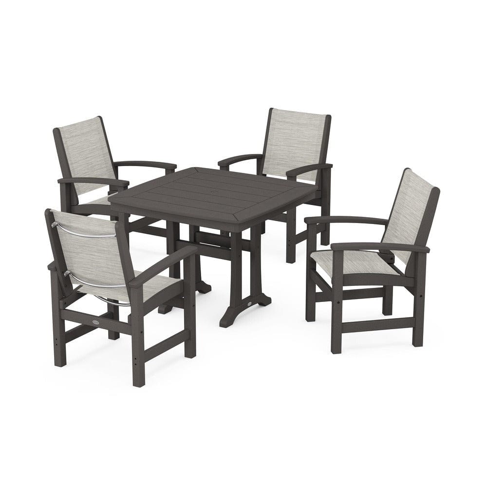 POLYWOOD® - Coastal 5-Piece Dining Set with Trestle Legs - PWS966