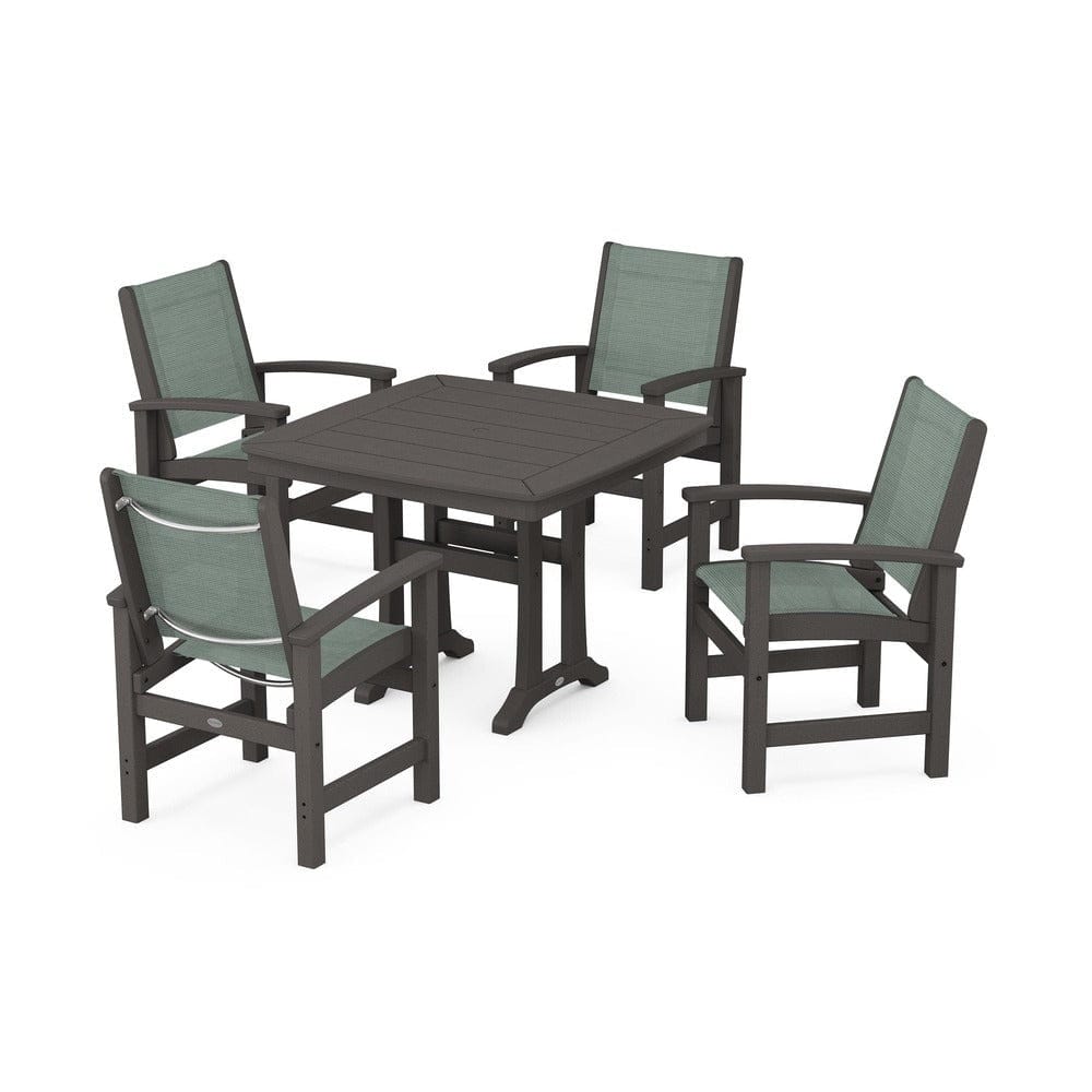 POLYWOOD® - Coastal 5-Piece Dining Set with Trestle Legs - PWS966