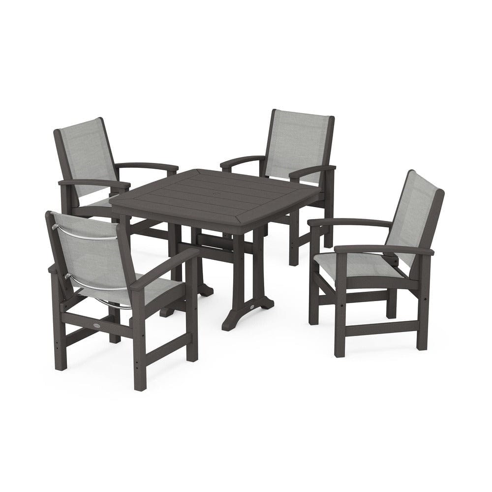 POLYWOOD® - Coastal 5-Piece Dining Set with Trestle Legs - PWS966 Outdoor Furniture POLYWOOD®