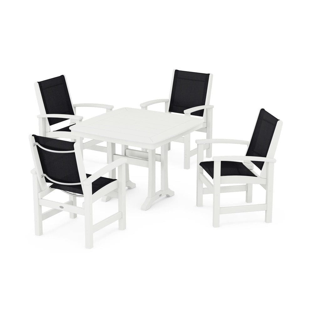 POLYWOOD® - Coastal 5-Piece Dining Set with Trestle Legs - PWS966
