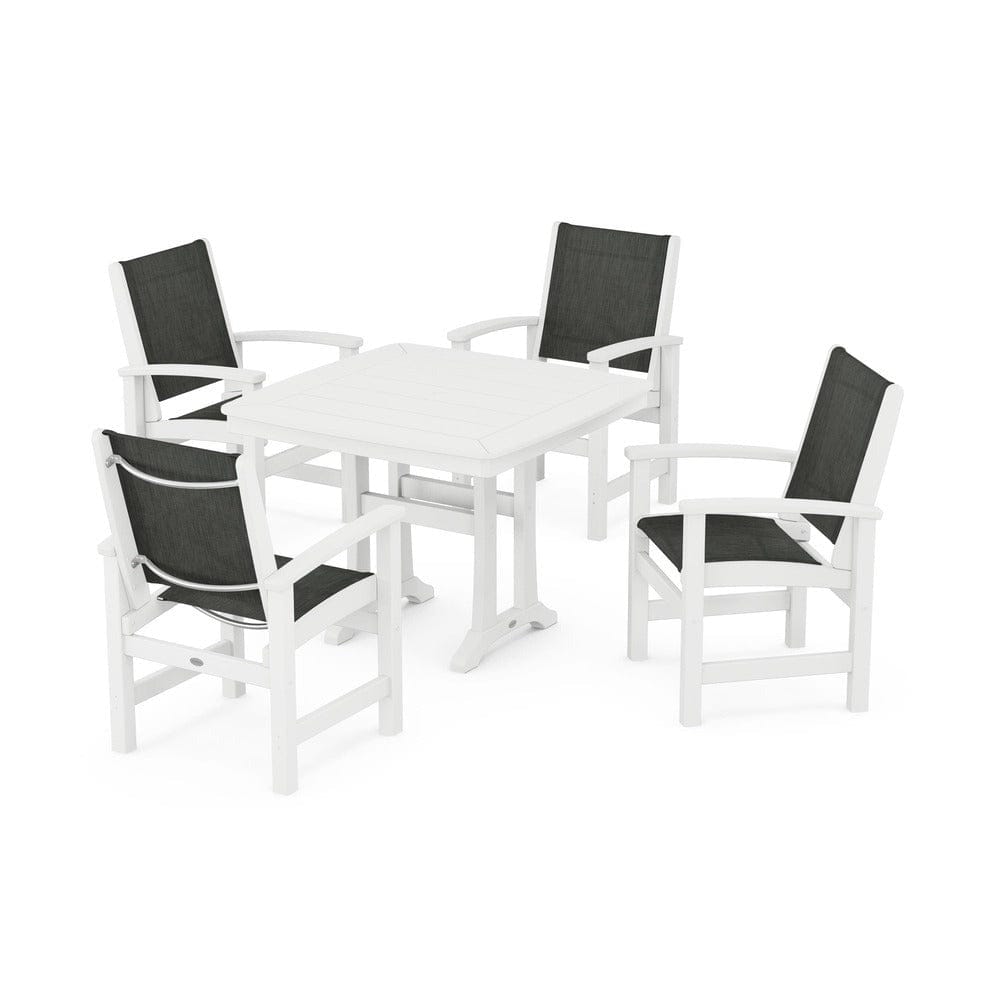POLYWOOD® - Coastal 5-Piece Dining Set with Trestle Legs - PWS966 Outdoor Furniture POLYWOOD®