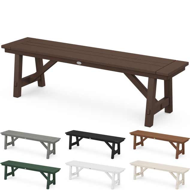 POLYWOOD® Rustic Farmhouse 60" Backless Bench - PL36-T3L2 Benches POLYWOOD®