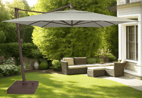 http www.hayneedle.com outdoor patio-umbrellas_list_179507 rntt patio 20umbrella 15 ft Parasol Umbrella with Multi-Mode LED Lights Strips and Base Stand Yaheetech Frame Color: Navy Blue steel ribs Noella Cantilever Umbrella with Sunbrella