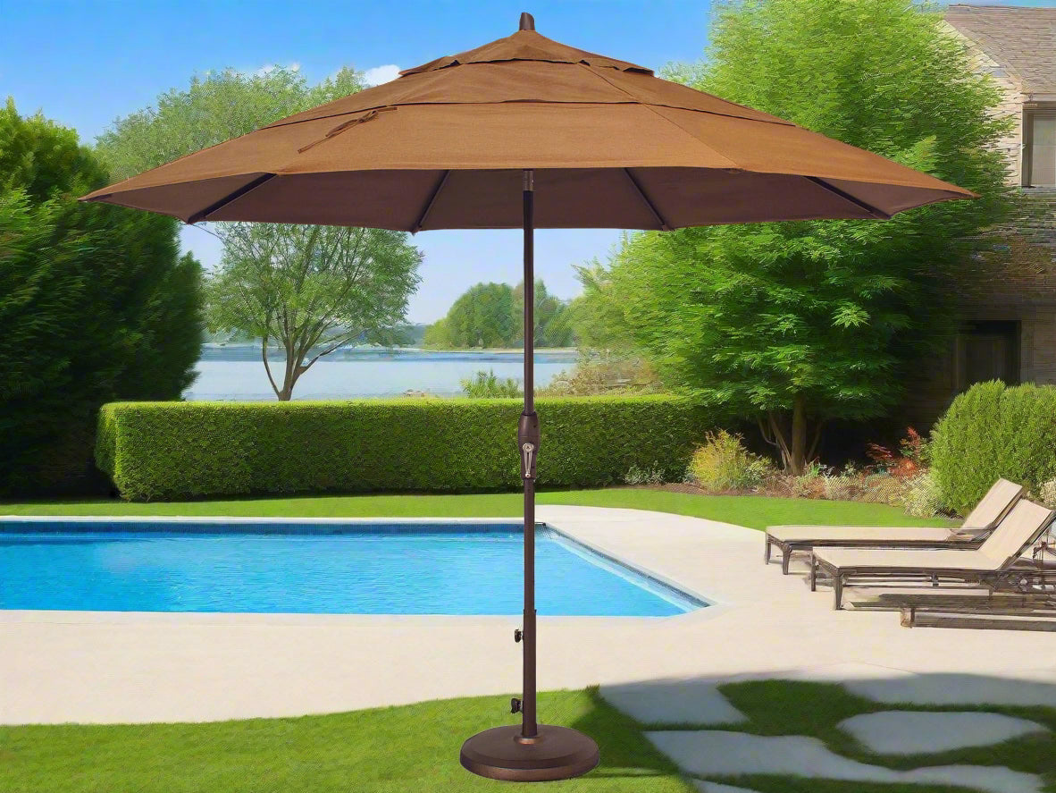 Treasure Garden Market Umbrella - Aluminum 11' Octagon Auto Tilt Crank Lift Umbrella Umbrellas Treasure Garden