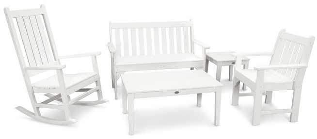 POLYWOOD® Vineyard 5-Piece Bench & Rocking Chair Set - PWS357-1 Patio Set POLYWOOD®