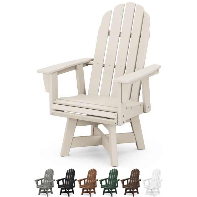 POLYWOOD® Vineyard Curveback Adirondack Swivel Dining Chair - ADDSV600 Chair POLYWOOD®