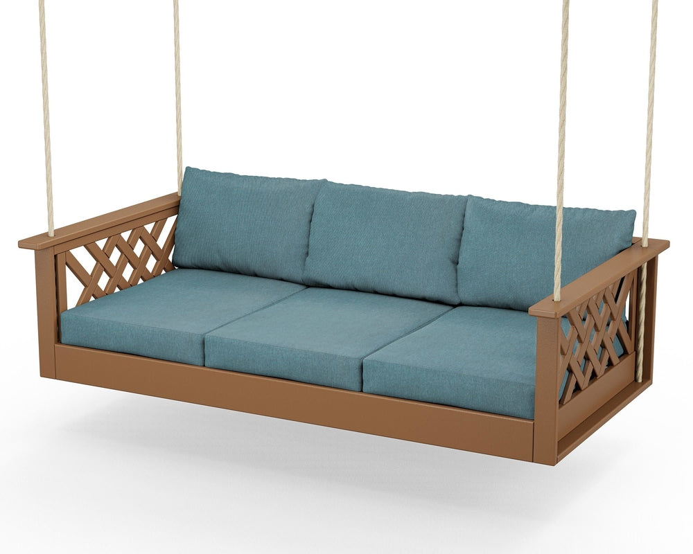 Wovendale Daybed Swing - Teak / Ocean Teal