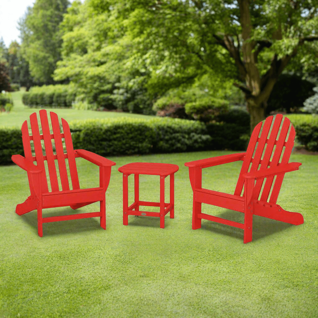 POLYWOOD® Classic Adirondack 3-Piece Set with South Beach 18" Side Table - PWS697-1 Adirondack Chair POLYWOOD®
