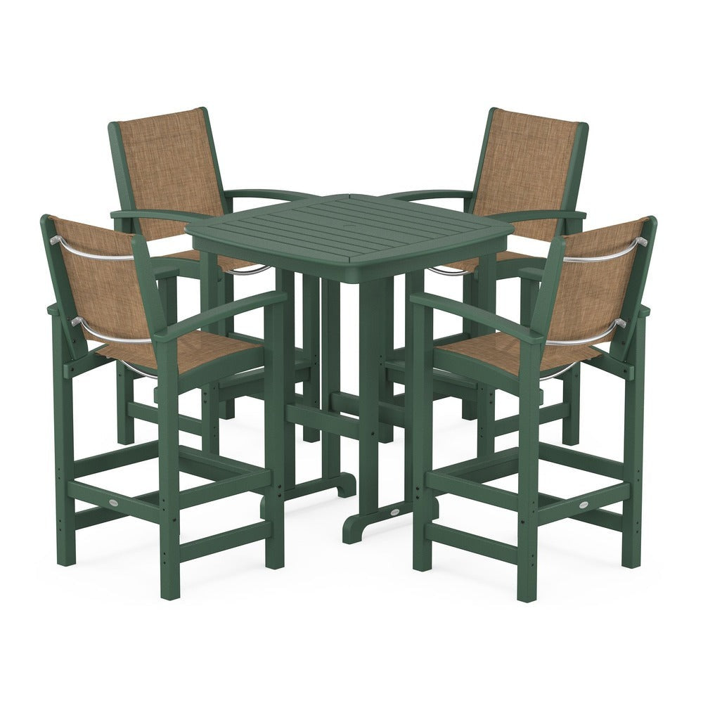 POLYWOOD® Coastal 5-Piece Bar Set - PWS210-1 Outdoor Furniture POLYWOOD®