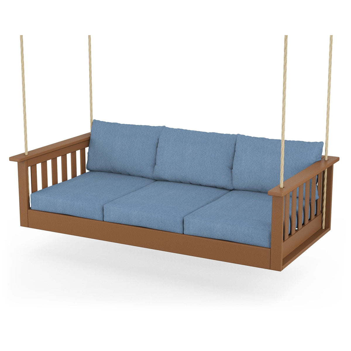 Vineyard Daybed Swing - Teak / Sky Blue