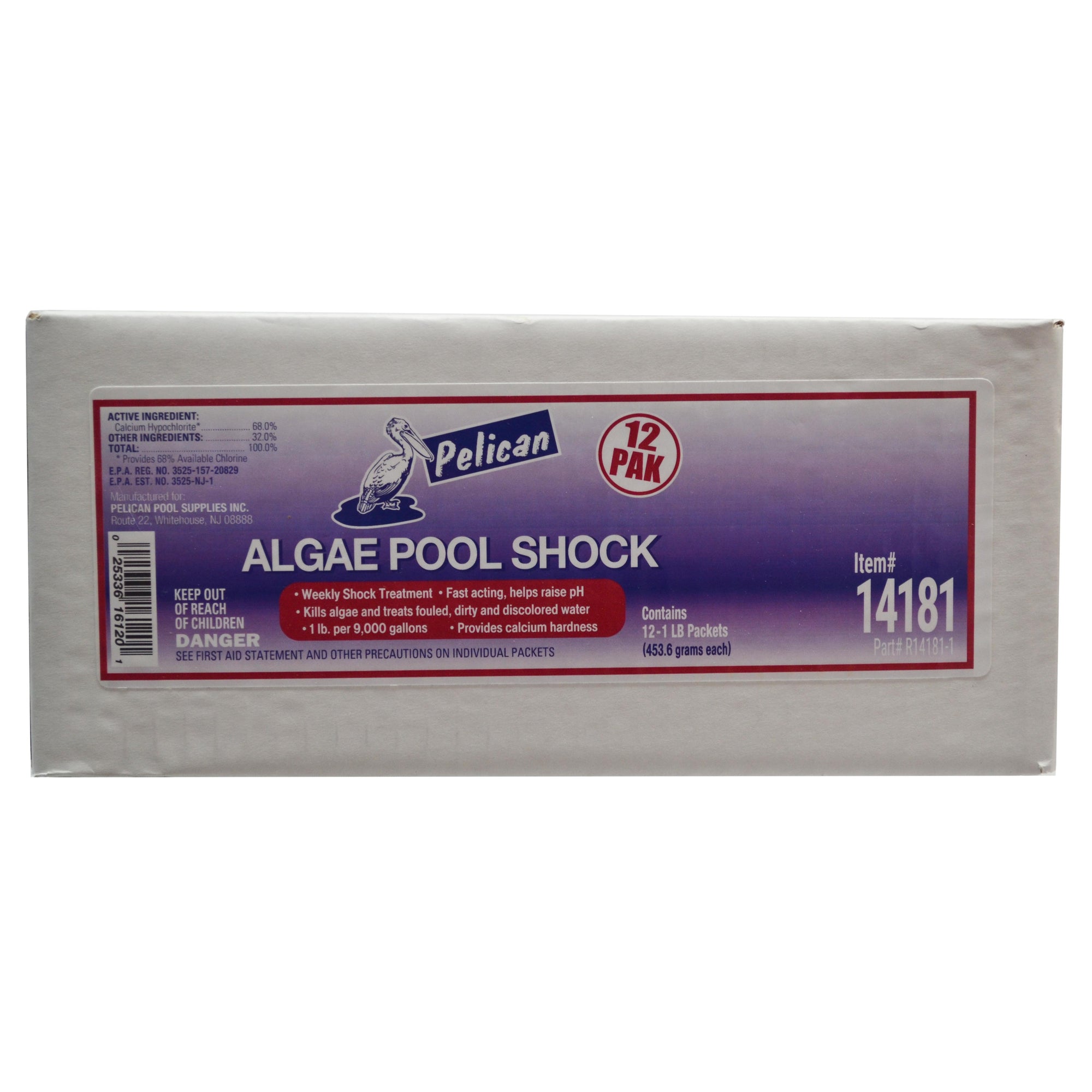 Pelican Algae Pool Shock 1lb Bags - 12 Pack