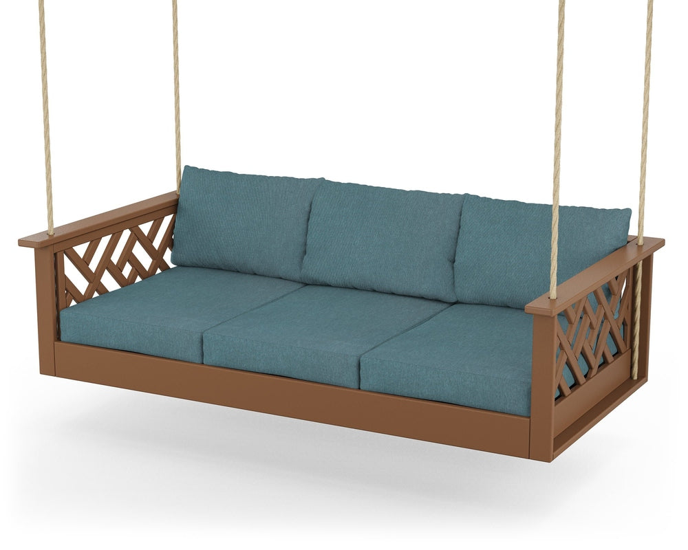 Chippendale Daybed Swing - Teak / Ocean Teal