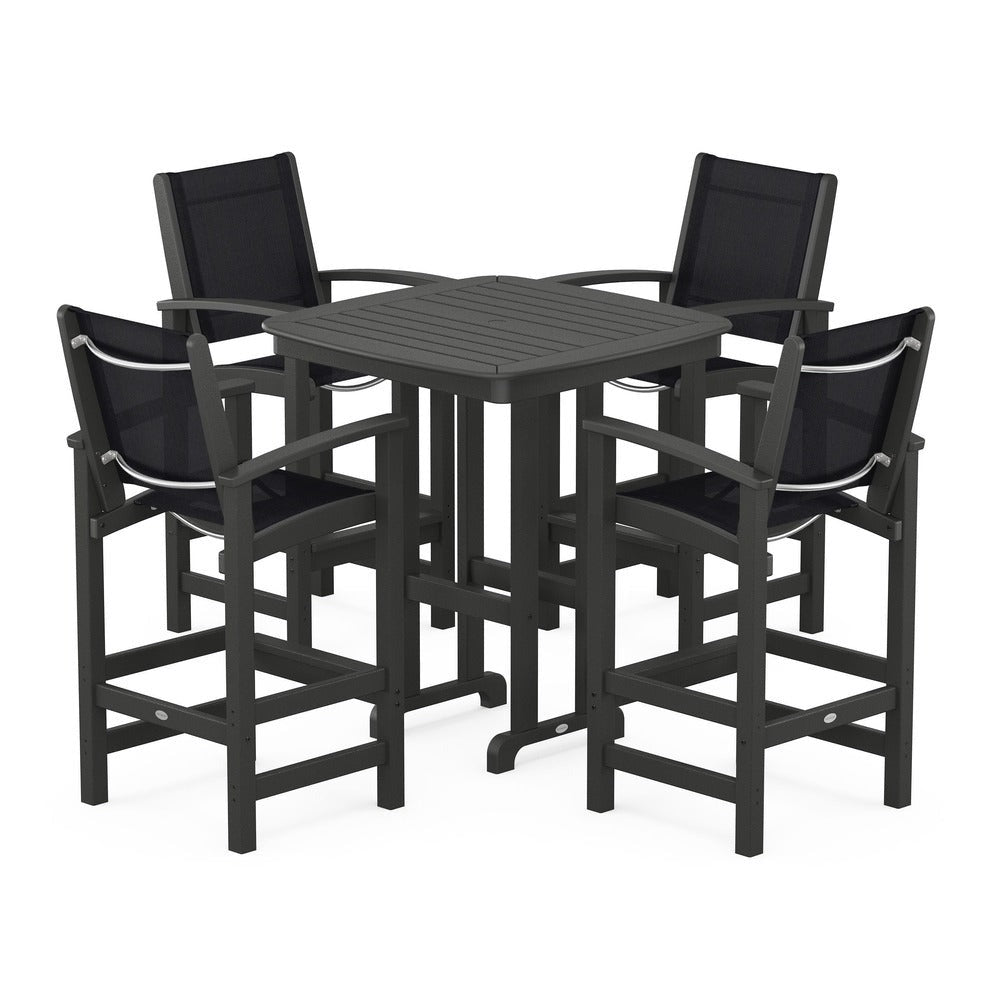 POLYWOOD® Coastal 5-Piece Bar Set - PWS210-1 Outdoor Furniture POLYWOOD®
