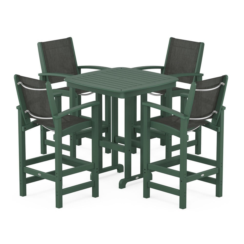 POLYWOOD® Coastal 5-Piece Bar Set - PWS210-1 Outdoor Furniture POLYWOOD®