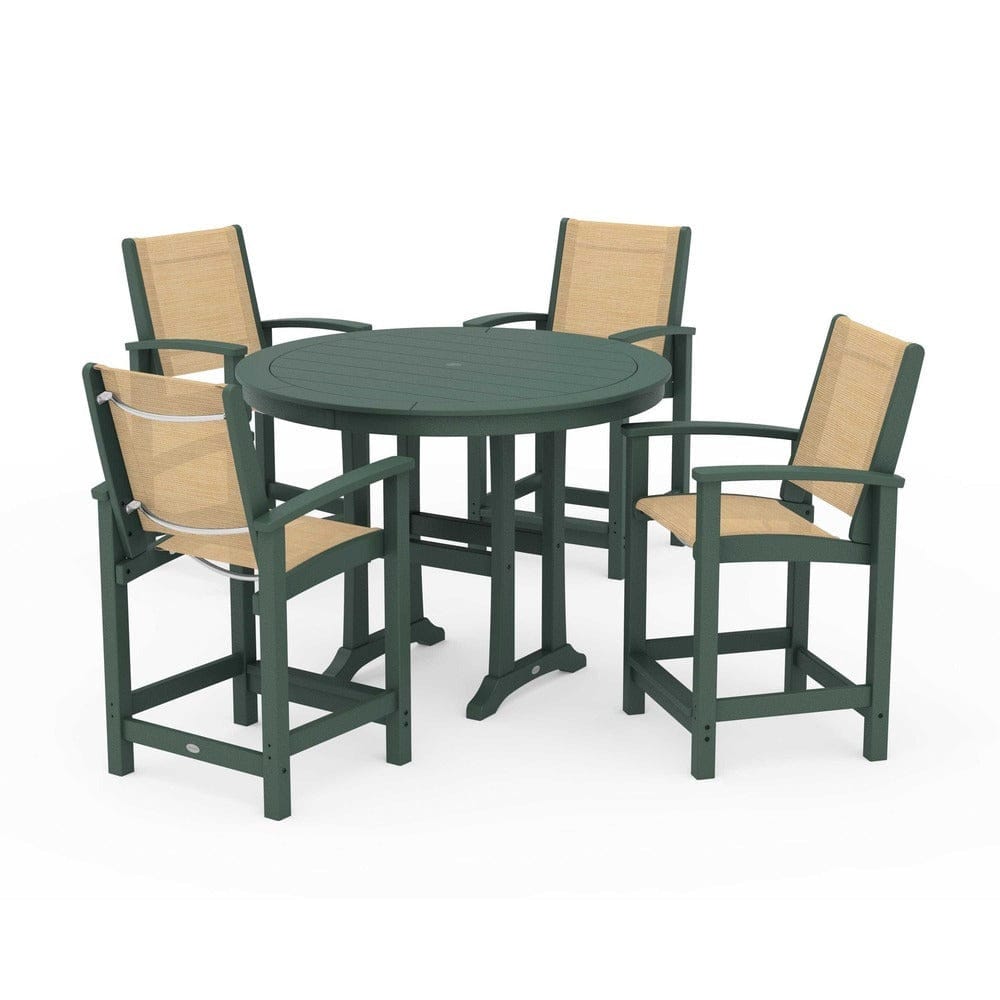 POLYWOOD® - Coastal 5-Piece Counter Set - PWS319 Outdoor Furniture POLYWOOD®