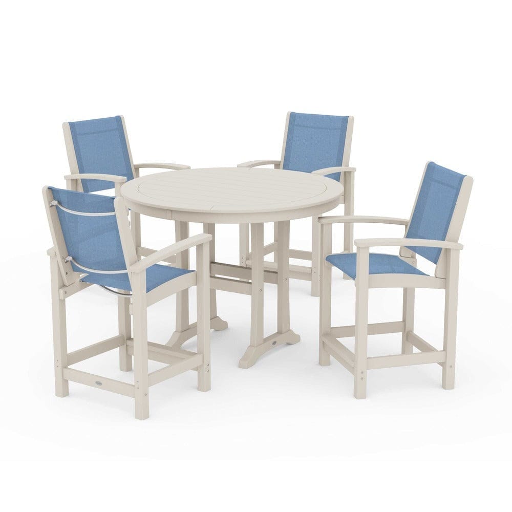 POLYWOOD® - Coastal 5-Piece Counter Set - PWS319 Outdoor Furniture POLYWOOD®