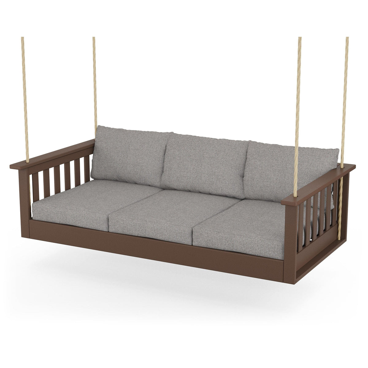 Vineyard Daybed Swing - Mahogany / Grey Mist