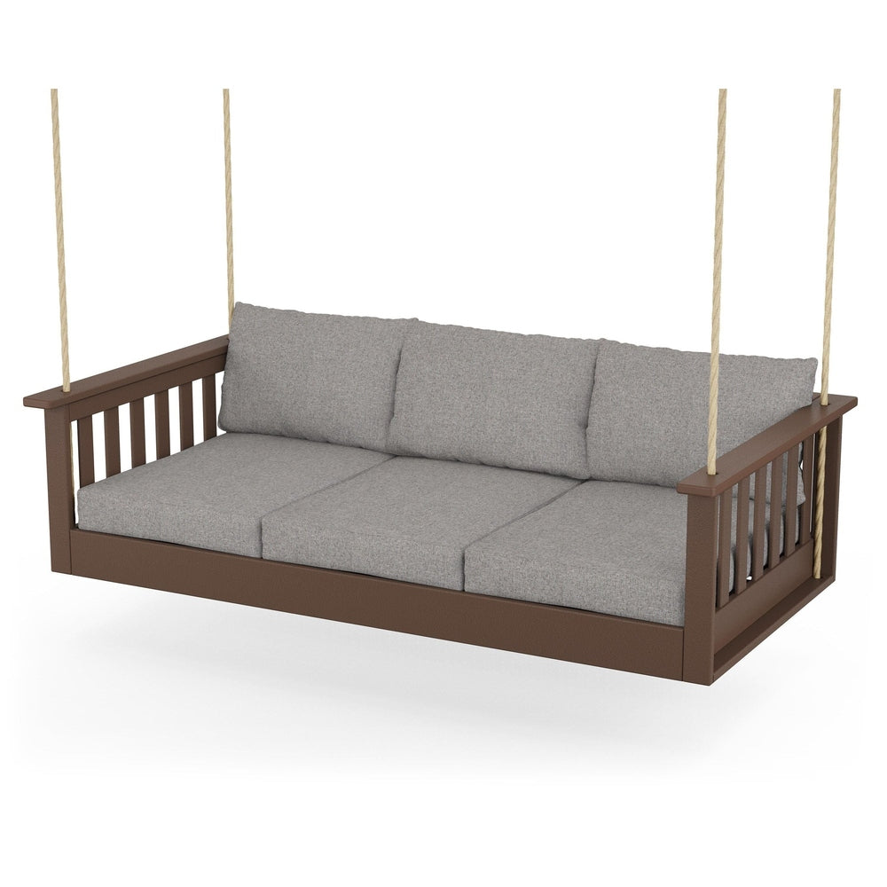 Vineyard Daybed Swing - Mahogany / Grey Mist
