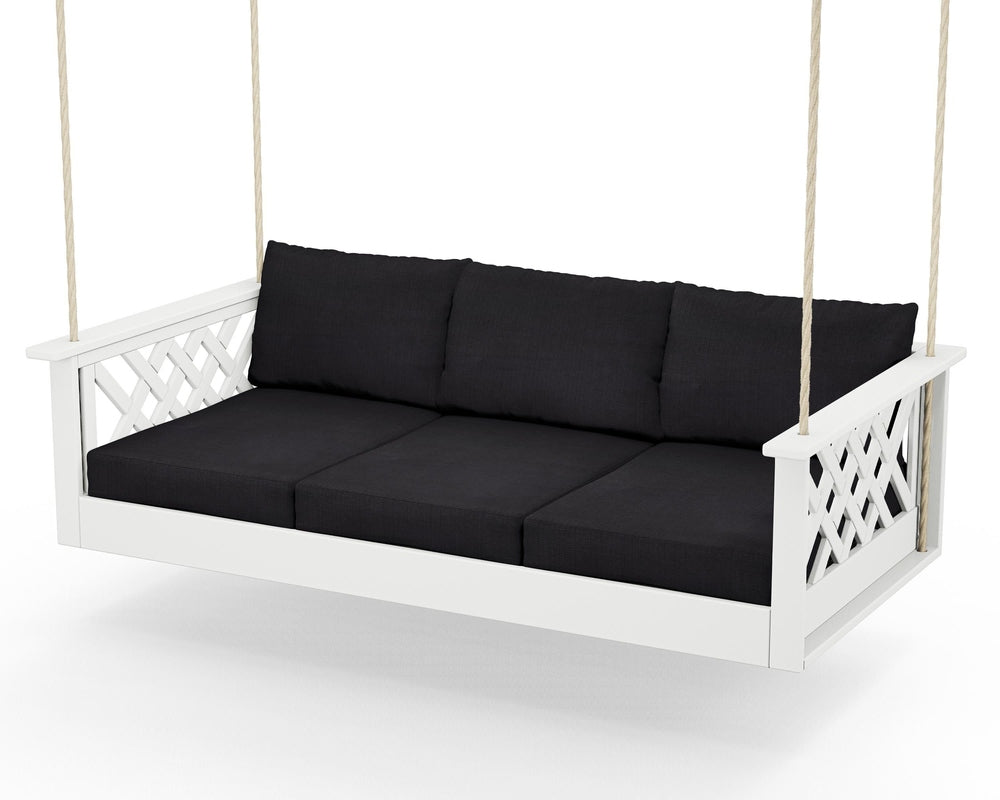 Wovendale Daybed Swing - White / Midnight Linen
