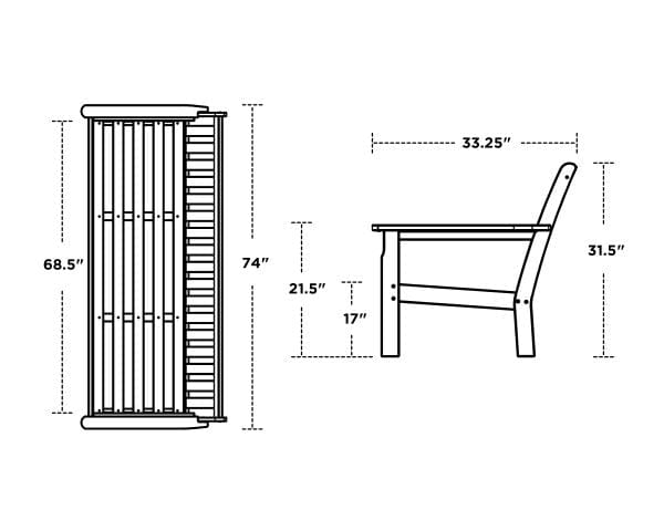 POLYWOOD® Vineyard Deep Seating Sofa - GN69 Deep Seating POLYWOOD®