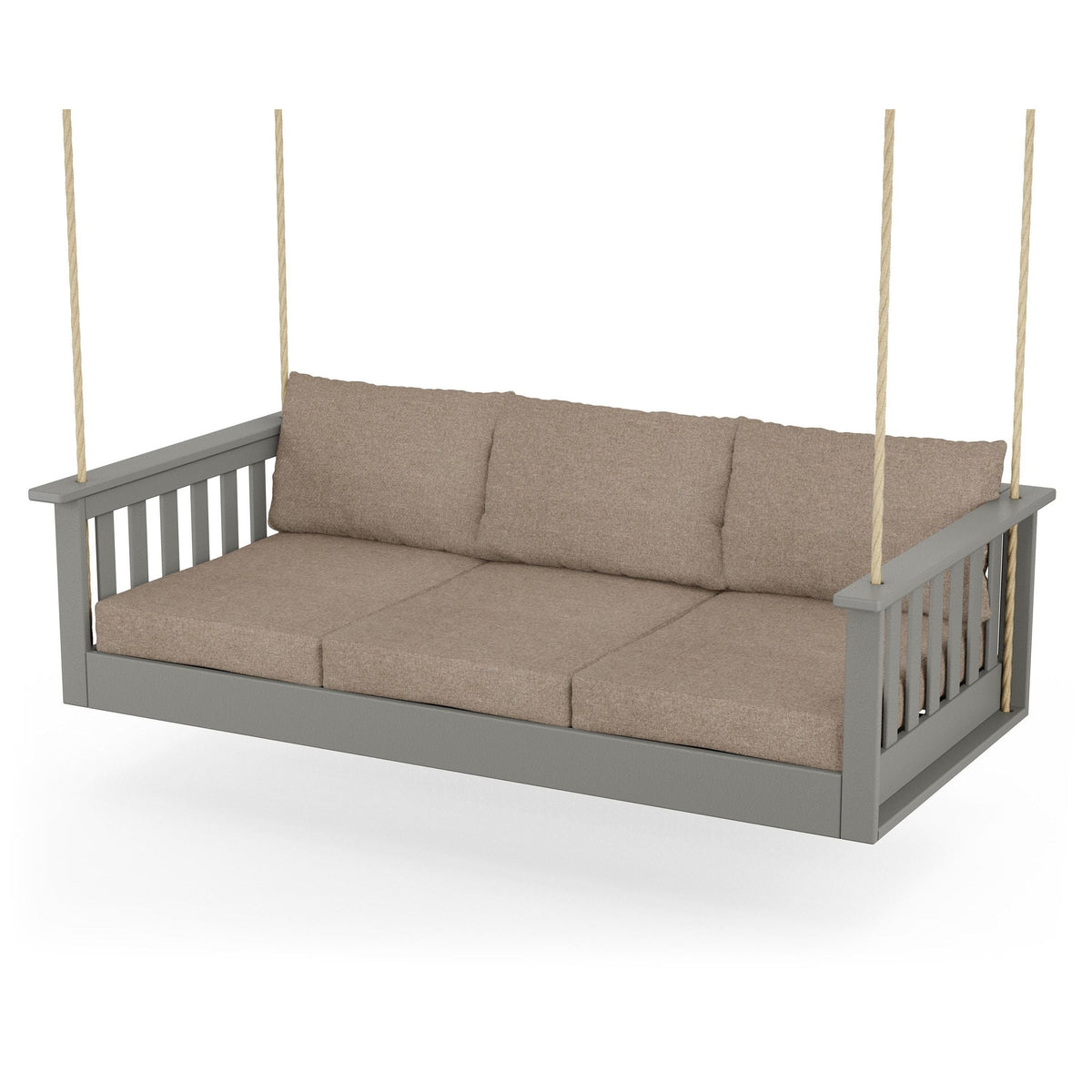 Vineyard Daybed Swing - Slate Grey / Spiced Burlap