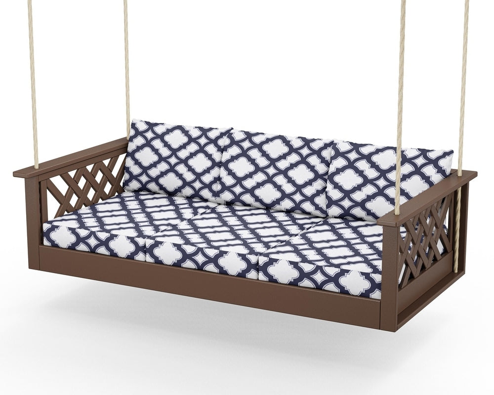 Wovendale Daybed Swing - Mahogany / Trellis Navy