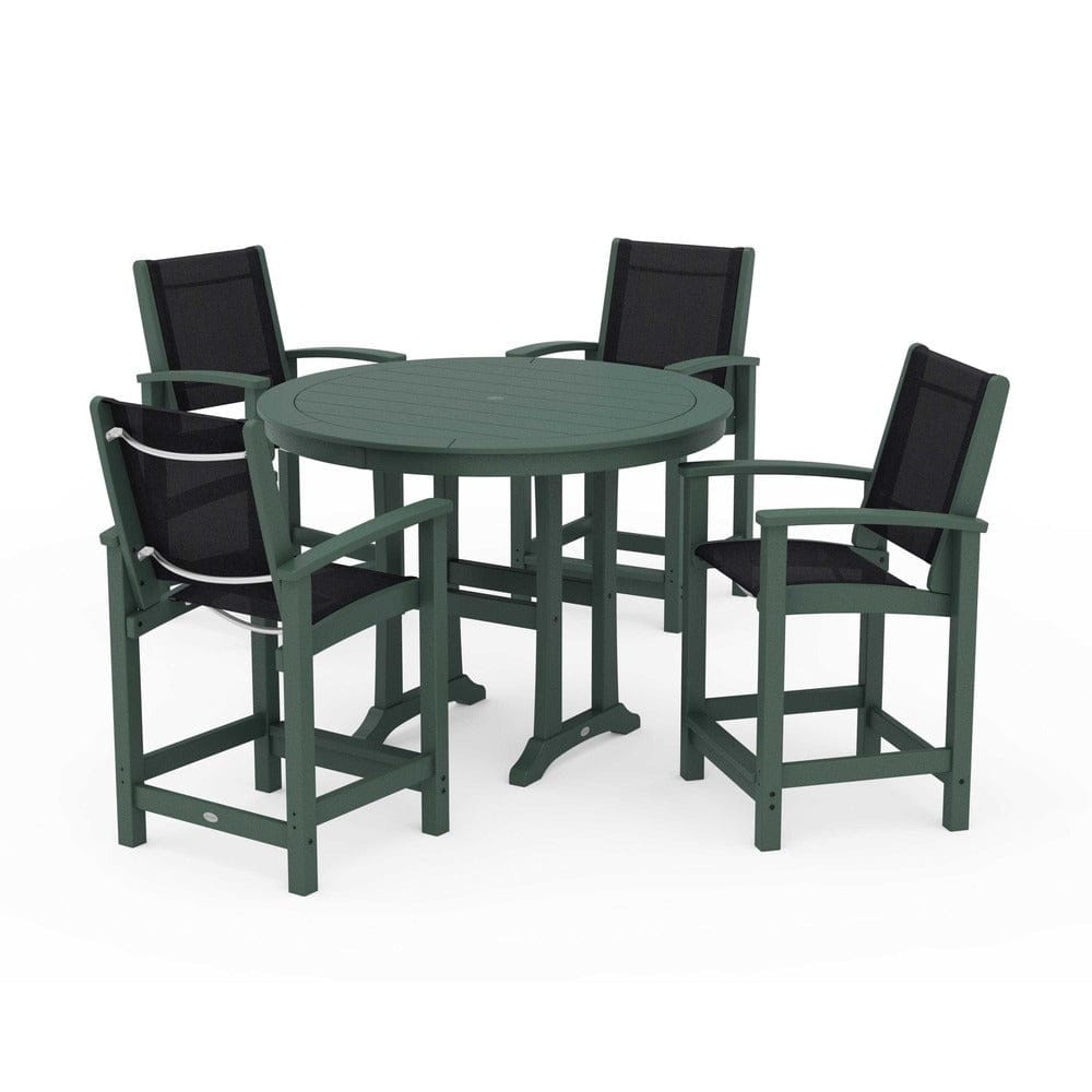 POLYWOOD® - Coastal 5-Piece Counter Set - PWS319 Outdoor Furniture POLYWOOD®