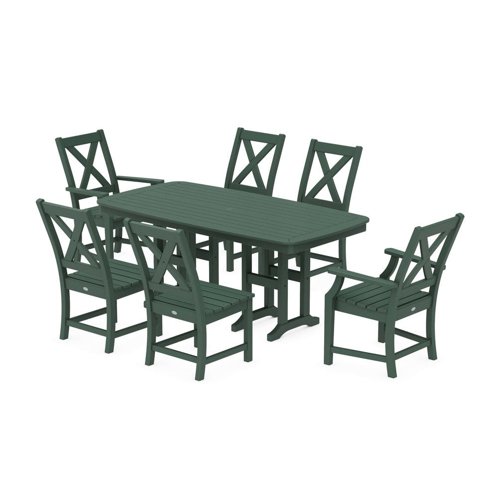 POLYWOOD® Braxton 7-Piece Dining Set - Green PWS1258-1-GR