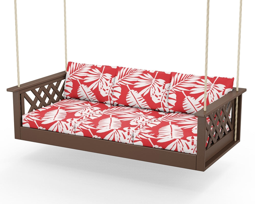 Wovendale Daybed Swing - Mahogany / Leaf Crimson