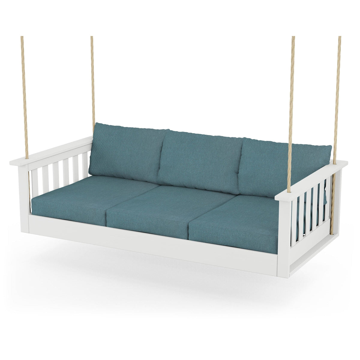 Vineyard Daybed Swing - White / Ocean Teal
