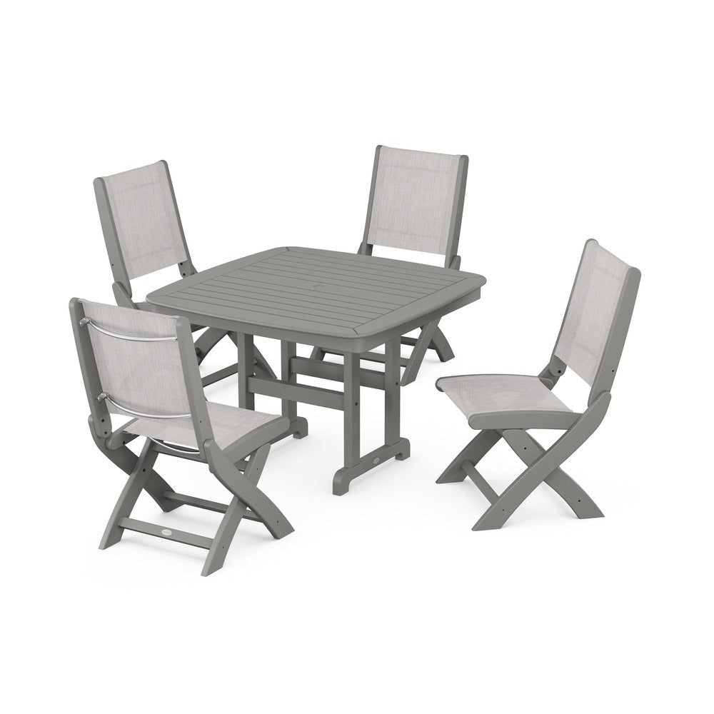 POLYWOOD® - Coastal Folding Side Chair 5-Piece Dining Set - PWS916
