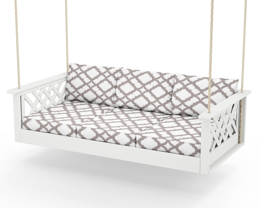 Wovendale Daybed Swing - White / Trellis Grey Mist