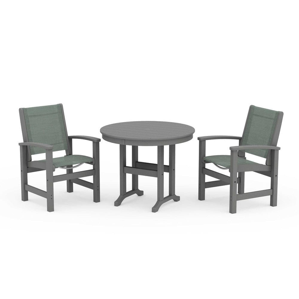 POLYWOOD® - Coastal 3-Piece Round Dining Set - PWS1327 Outdoor Furniture POLYWOOD®