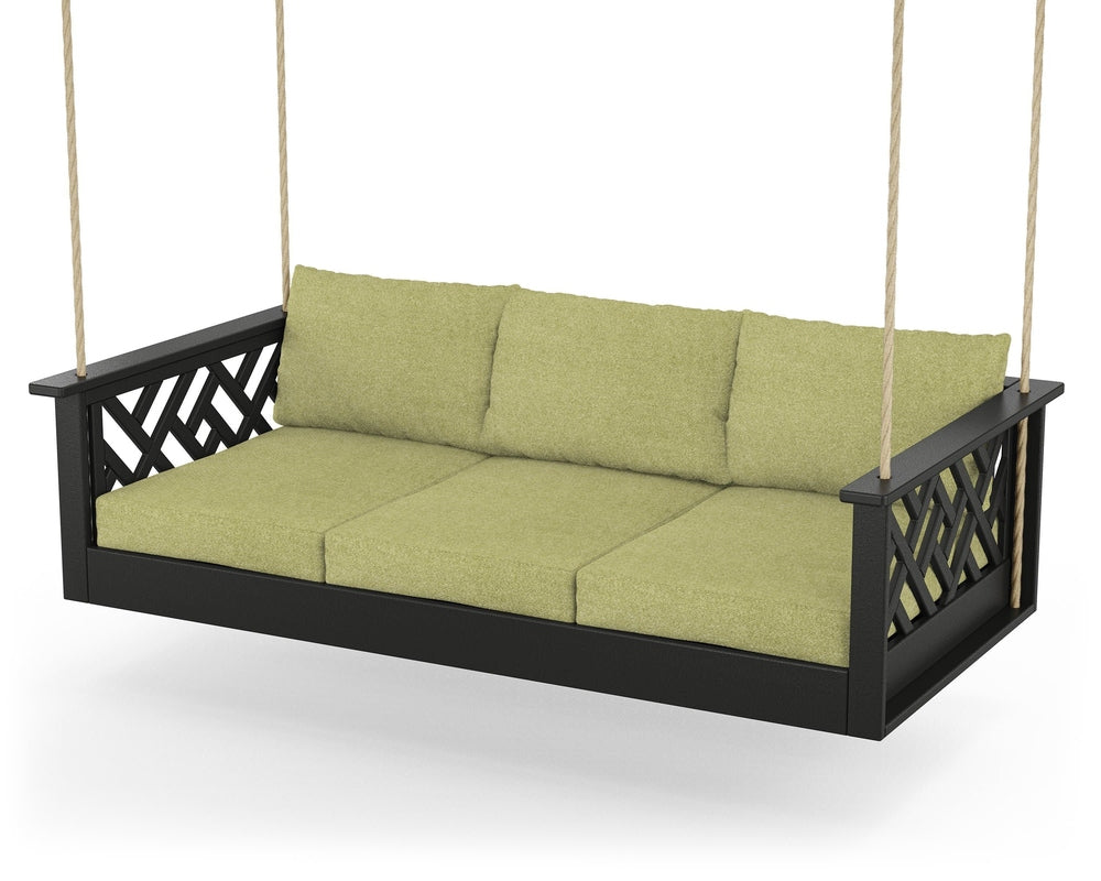 Chippendale Daybed Swing - Black / Chartreuse Boucle