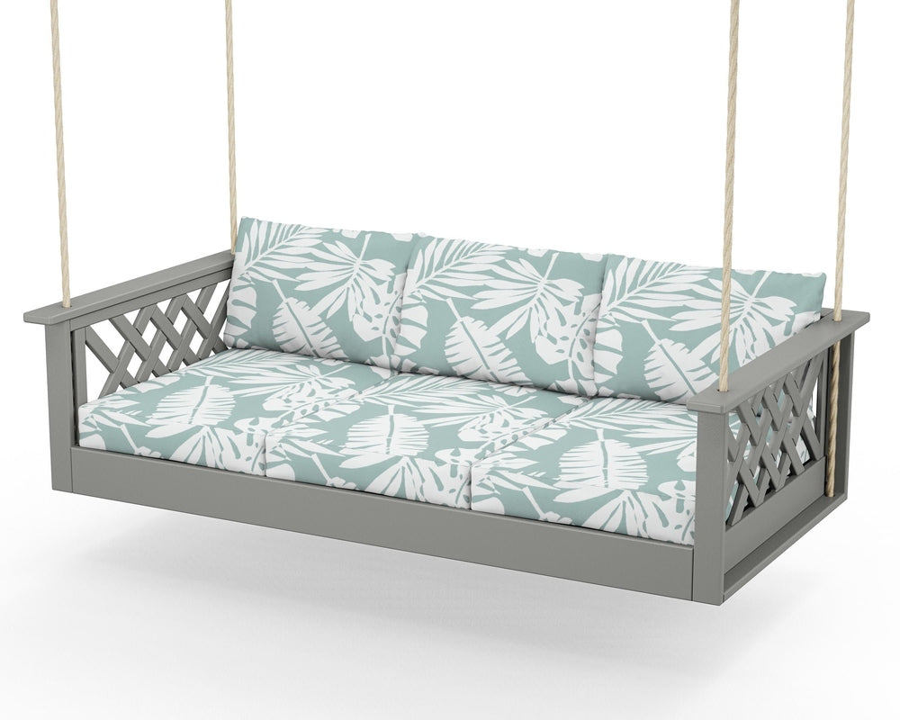 Wovendale Daybed Swing - Slate Grey / Leaf Glacier Spa