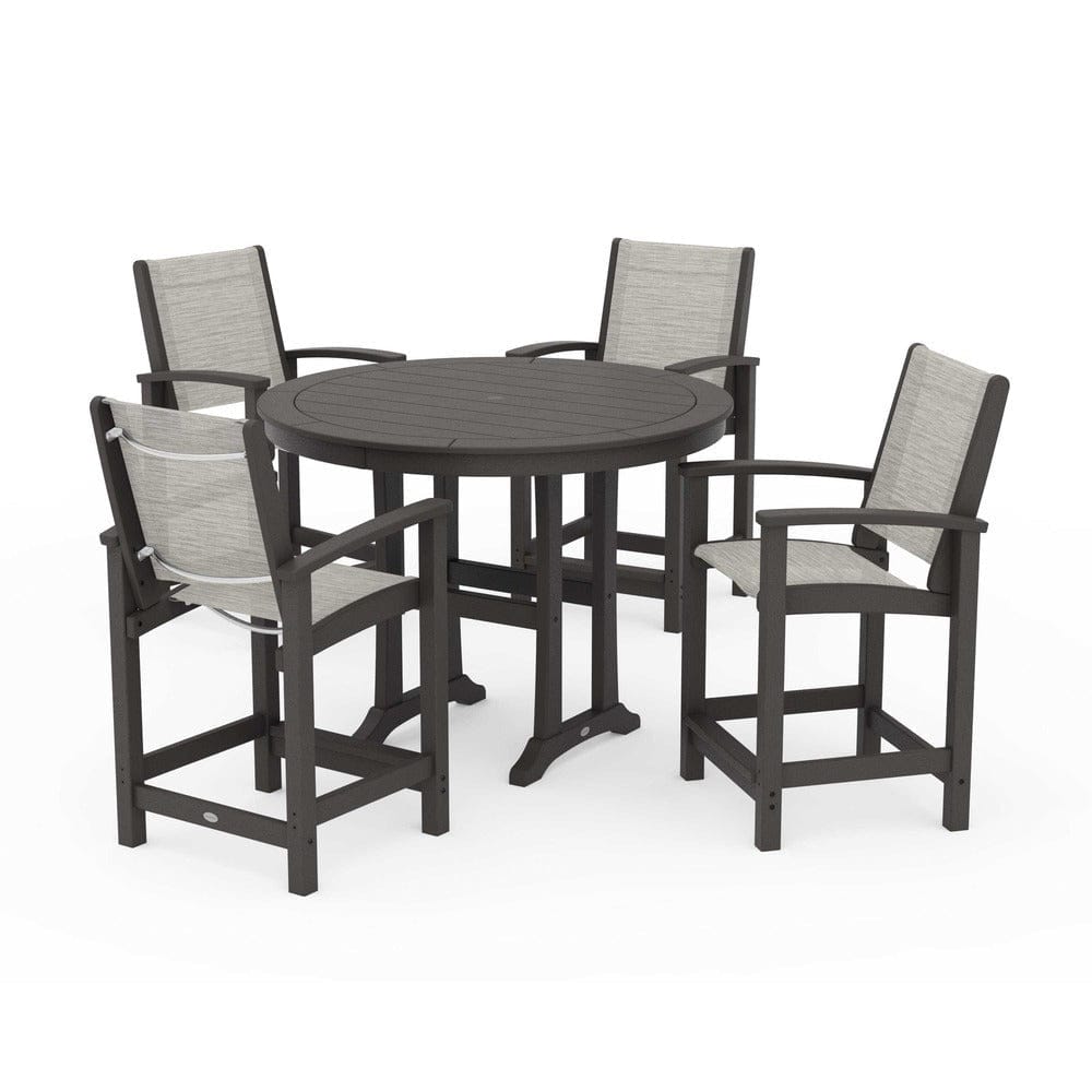 POLYWOOD® - Coastal 5-Piece Counter Set - PWS319 Outdoor Furniture POLYWOOD®