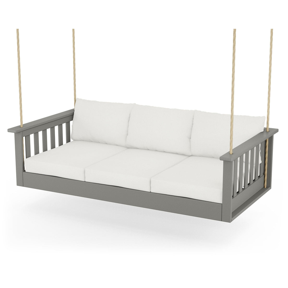 Vineyard Daybed Swing - Slate Grey / Natural Linen