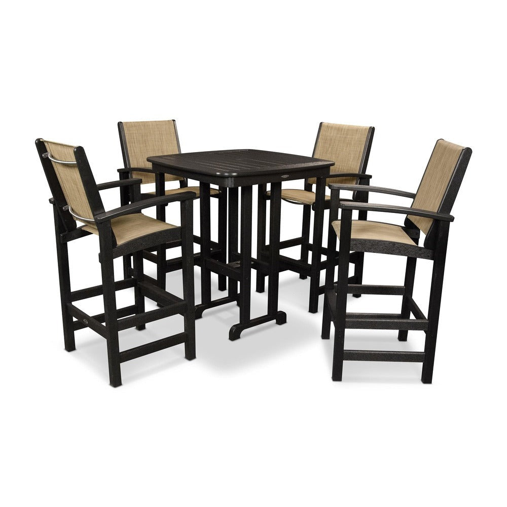 POLYWOOD® Coastal 5-Piece Bar Set - PWS210-1 Outdoor Furniture POLYWOOD®